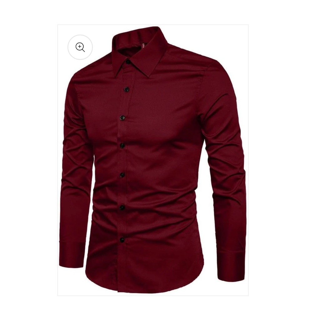 Men's Slim Fit Burgundy Shirt